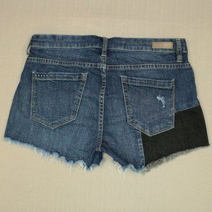 BlankNYC Cut Off Jean Short Shorts Women's Size 28 Distressed Medium Wash Denim